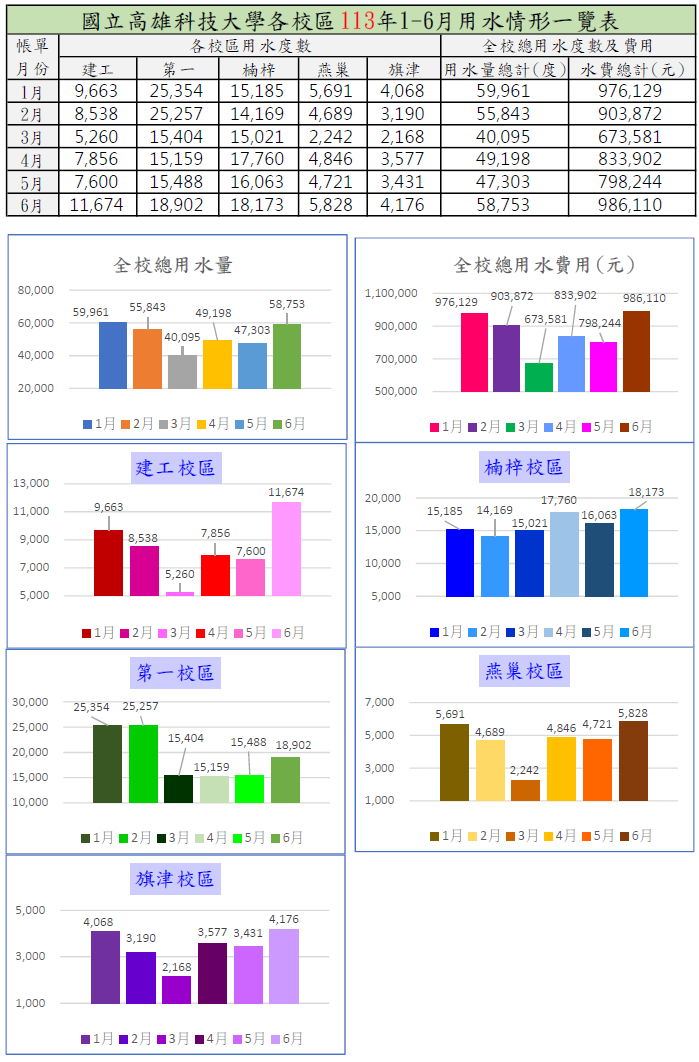 113年上半年用水情形統計(以帳單月份為主)